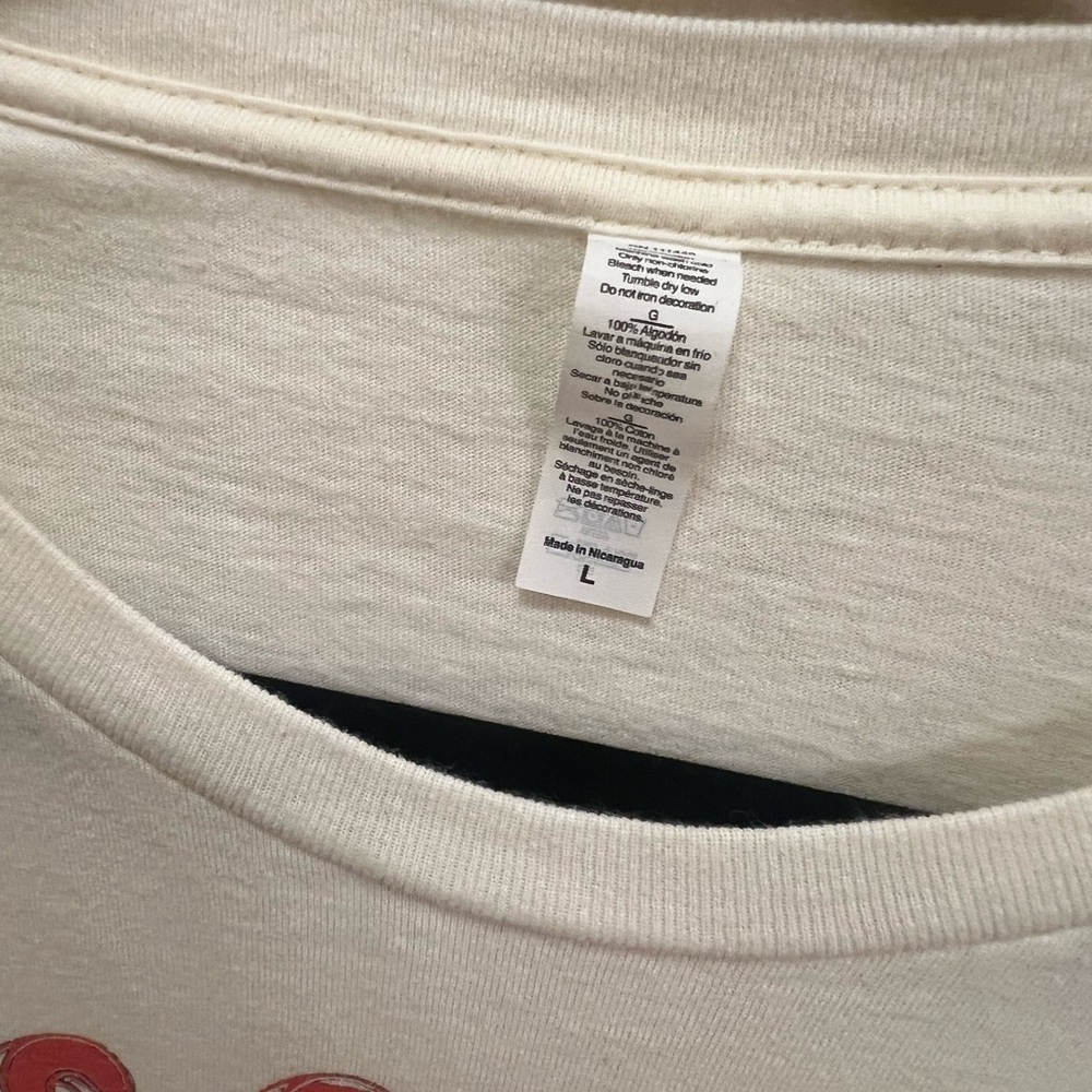 adidas Cream Graphic Tee with Red Accents - Picture 2 of 3